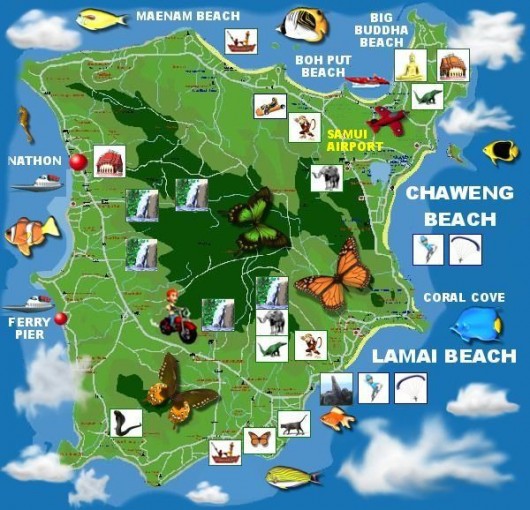Карта острова Самуи